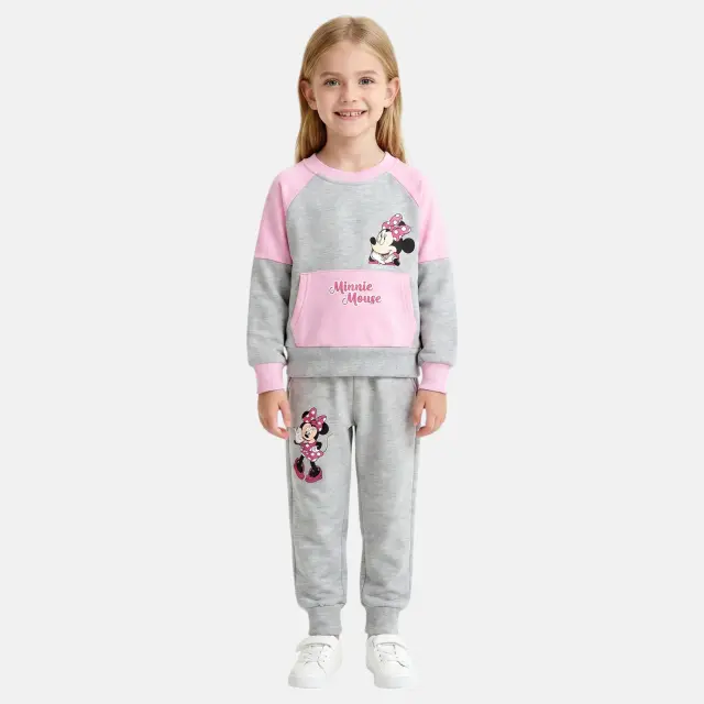 Disney Minnie Mouse Σετ Παιδική Φόρμα Jogging Γκρι