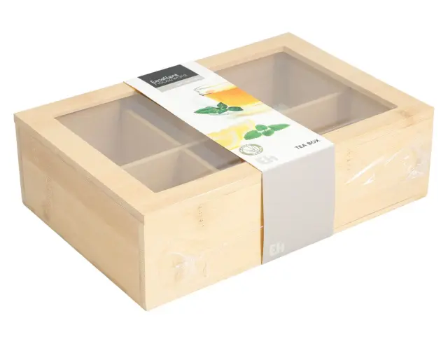 Ξύλινο Κουτί Αποθήκευσης για τσάι Excellent Houseware με 6 θέσεις και διαστάσεις 24x16x7cm 101005690 3