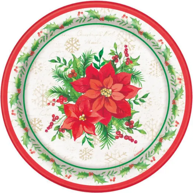 Πιάτα Γλυκού Festive Poinsettia / 8 τμχ