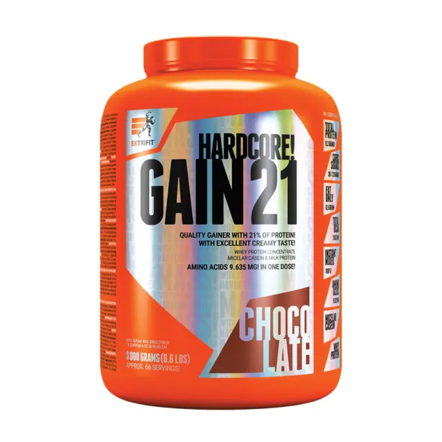 Extrifit Hardcore Gain 21 chocolate, 3000-g