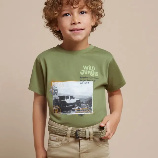 Mini 2 έως 10 ετών Μπλούζα σταμπωτή Better Cotton πράσινο