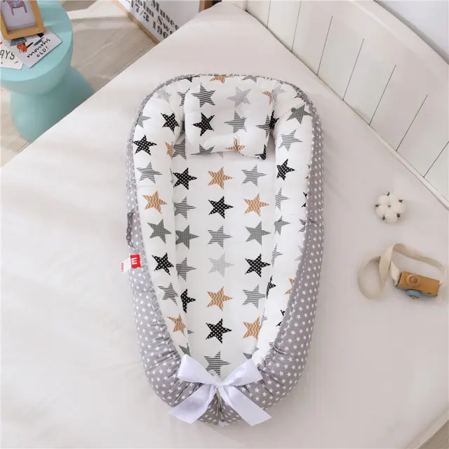 Βρεφική Φωλιά 53x88 Με Μαξιλάρι 18x23 Beauty Home Art 5342 Μπεζ 100% βαμβακερό