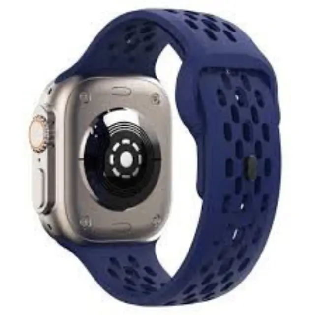 Λουράκι Fluoro Rubber Με Τρύπες για Apple Watch 44/45/46/49mm- Μπλε OEM