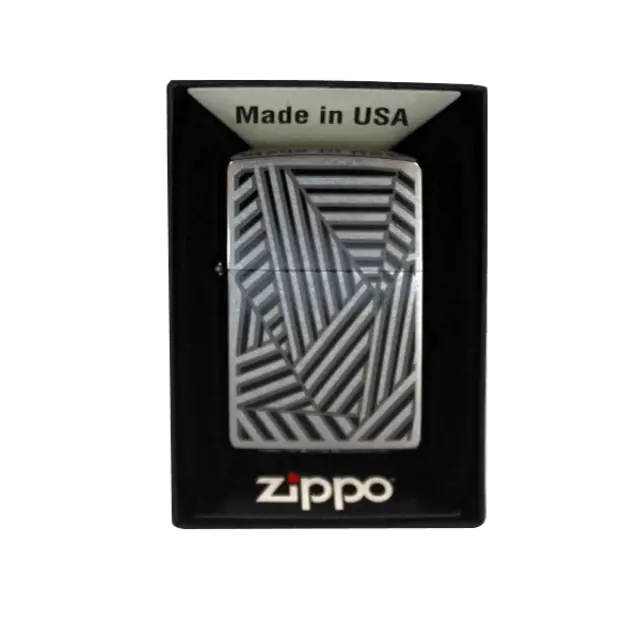 Αναπτηρας Zippo χρωμιου με γραμμες 29914 3