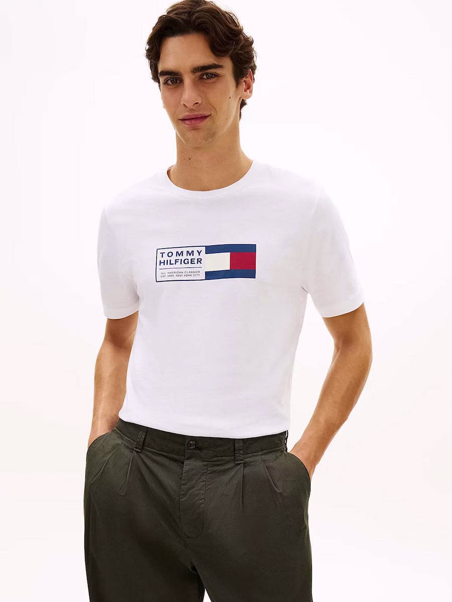 Tommy Hilfiger Ανδρικό Άσπρο T-Shirt Άσπρο