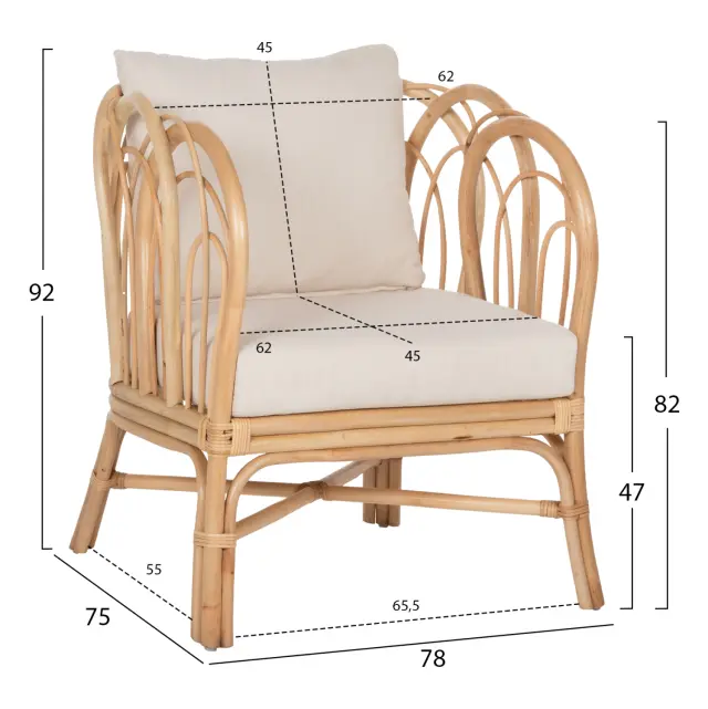 ΠΟΛΥΘΡΟΝΑ FB99817 RATTAN ΣΕ ΦΥΣΙΚΟ-ΛΕΥΚΟ ΜΑΞΙΛΑΡΙ 78x75x92Υ εκ. 2