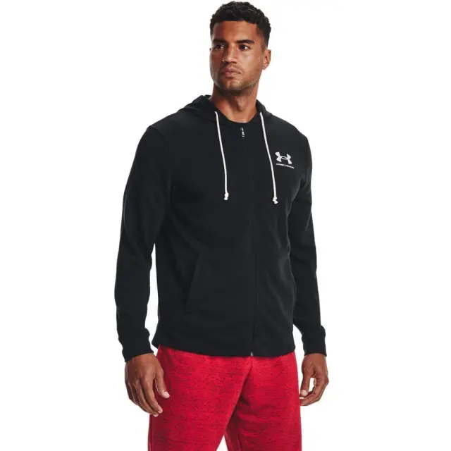 Under Armour Rival Terry Full Zip Hoodie (1370409-001) - Μαύρο