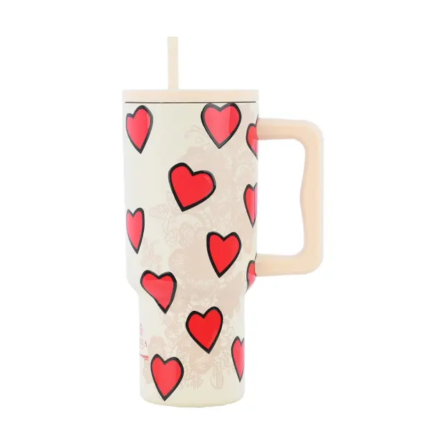 Estia Θερμος Straw Tumbler XL Save The Aegean Tender Lace 900 ml