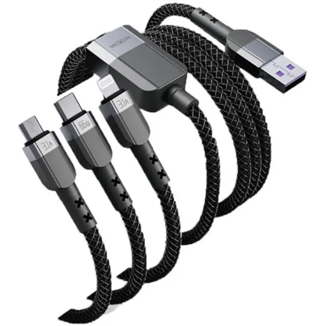 Moxom Magnetic USB to Lightning / Type-C / micro USB Cable Μαύρο 1m (MX-CB83) 2