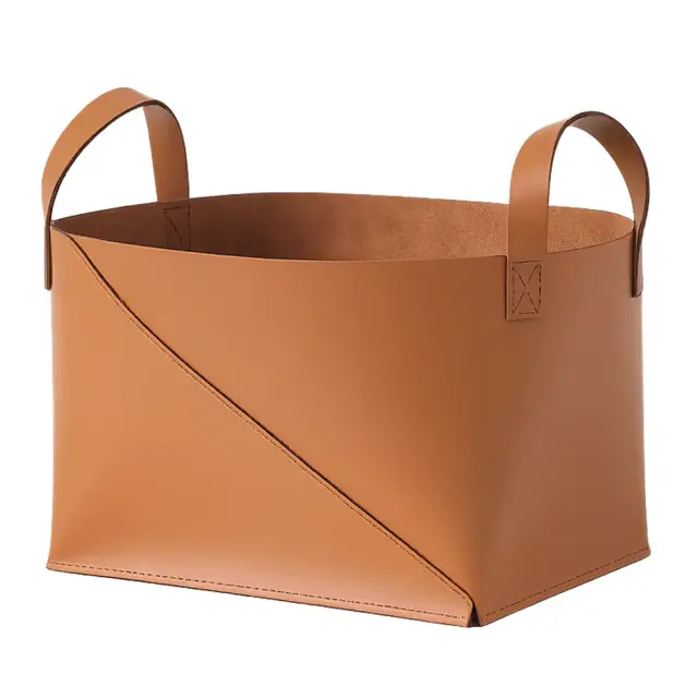 Τσάντα δερμάτινη καφέ με λαβές 32x22x23cm Espiel RAG207