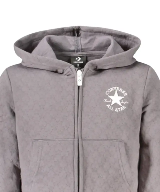 Converse - Παιδικό Φούτερ Girls Zip-up Με Φερμουάρ 4CG807-GDA Γκρι 3