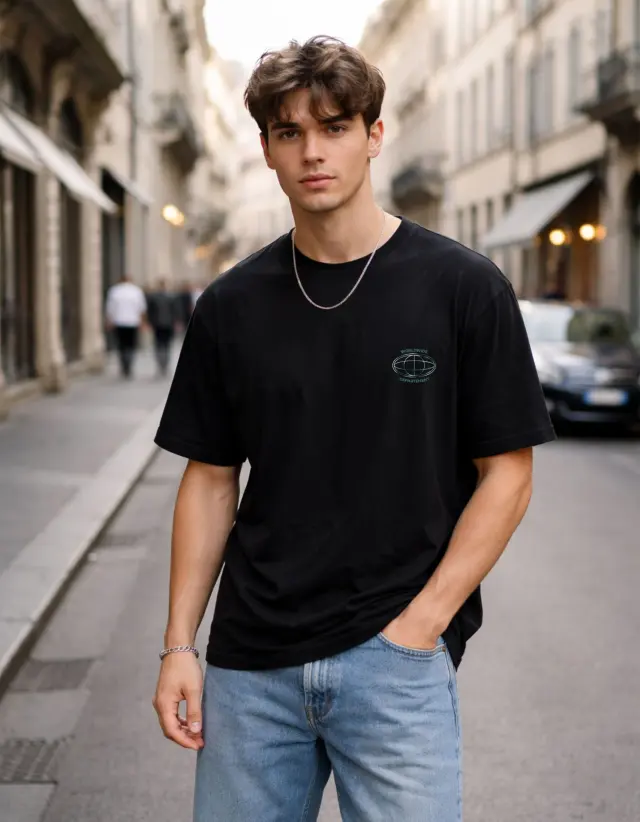 T-shirt Noshame® Oversized Μαύρο με τύπωμα Leisure Time Project - 142667 - XXL 2