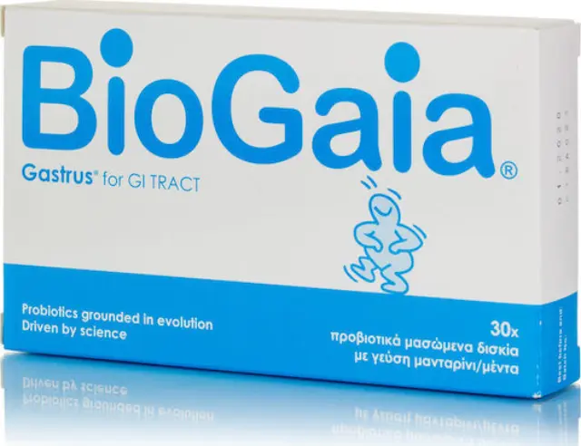 GASTRUS BioGaia Προβιοτικά Μασώμενα Δισκία με γεύση Μανταρίνι/Μέντα, 30 Chew.Tabs