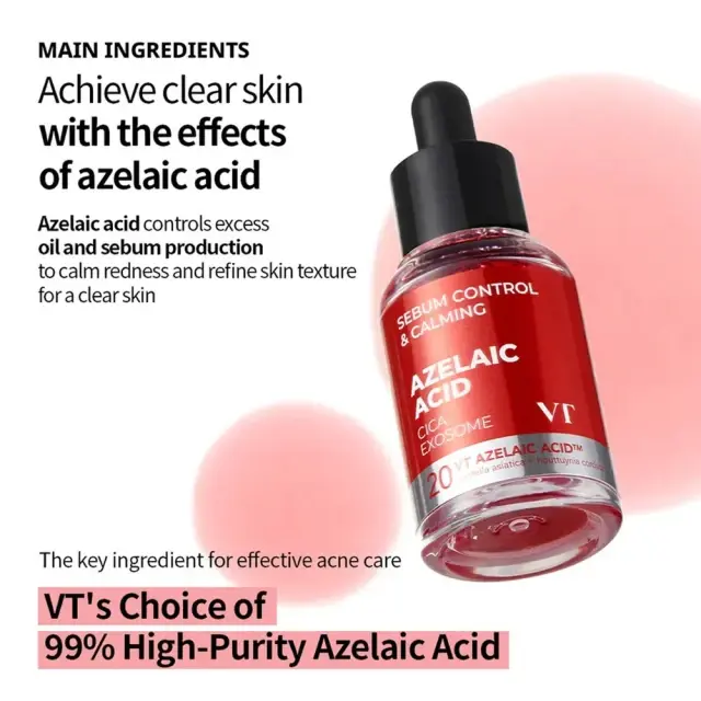 VT Cosmetics Azelaic Acid A1 Calming Ampoule Ορός για Κοκκινίλες & Ακμή, 30ml 3