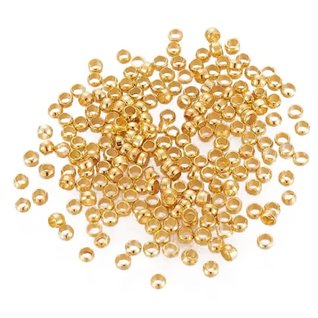 Στοπάκια Crimp Ανοξείδωτο Ατσάλι 304 Golden Ø2mm 0.51gr (~50τεμ)