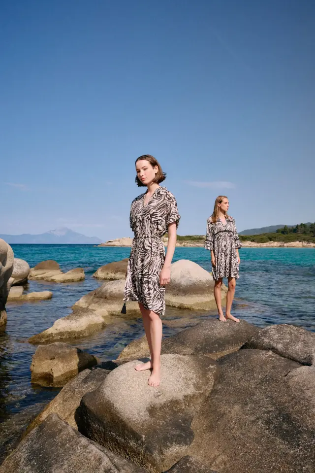 Beachwear Black Leopard B611 Type Pink Label