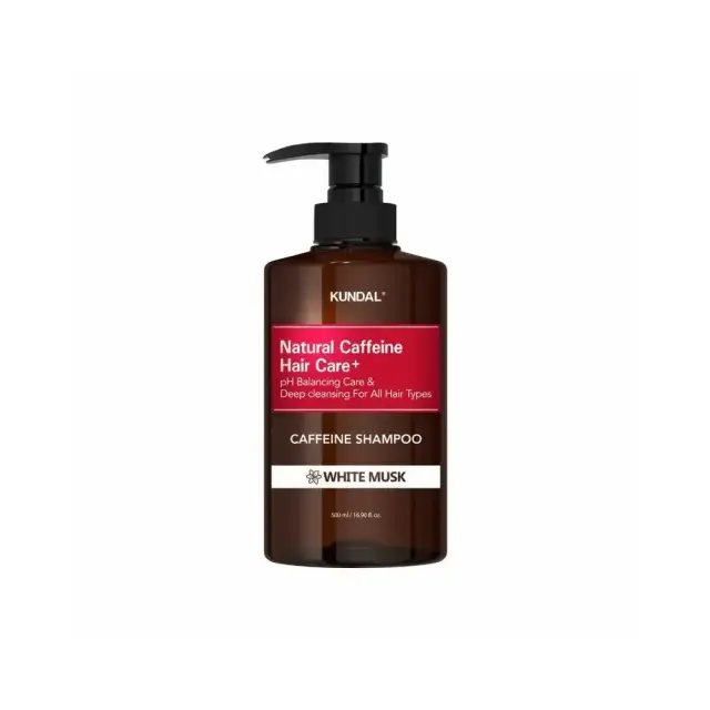 Kundal Natural Caffeine Hair Care+ Shampoo White Musk Σαμπουάν για Μαλλιά με Τάση Τριχόπτωσης, Λιπαρότητας και Αδυναμίας, 500ml