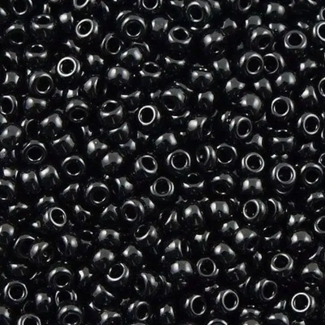 Χάντρα Miyuki Round Rocailles 8/0 - 401 - Opaque Black ~25gr
