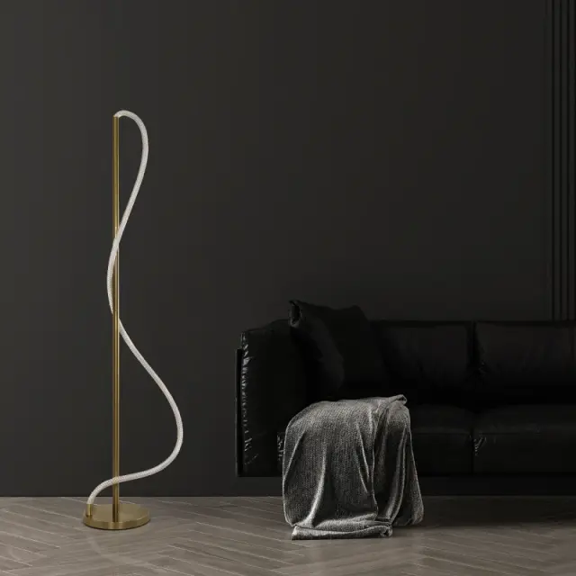 LED Επιδαπέδιο Φωτιστικό GLOW 30Watt CCT σε Χρυσό Πλατίνα και Λευκό Νήμα KLV-101-0173 2