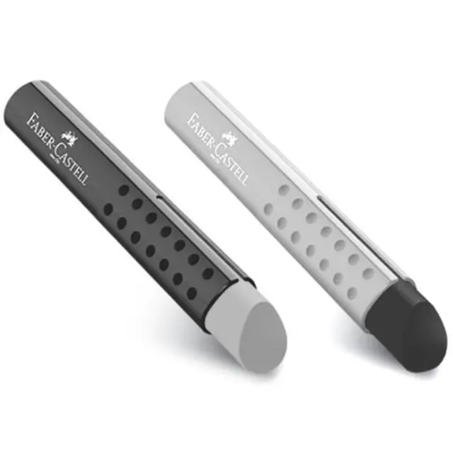 Γομολάστιχα Faber Castell Grip TRI Λευκό-Μαύρο