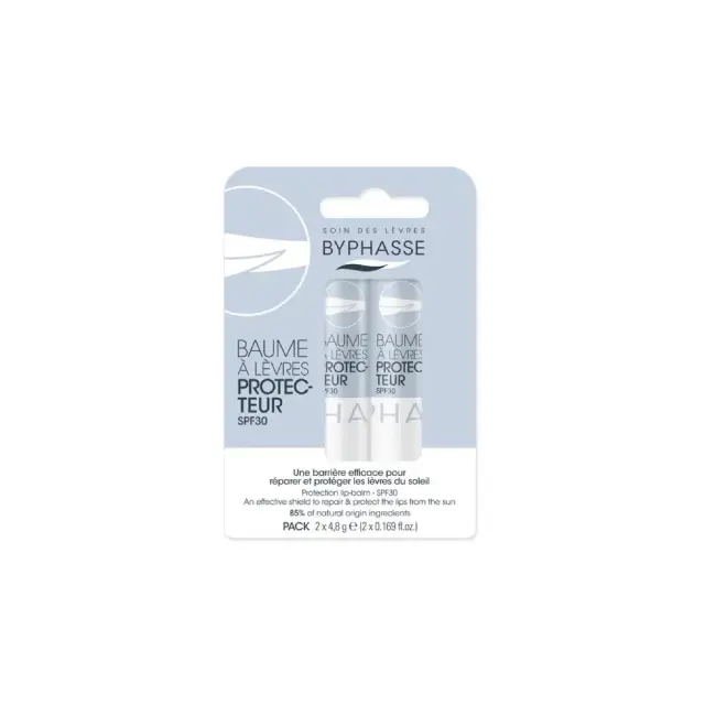 Byphasse Lip Balm Repairing Protecteur SPF 30 Αναπλαστική & Αντηλιακή Φροντίδα για τα Χείλη 2x4,8g