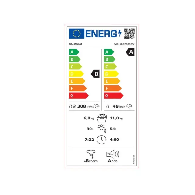 ΠΛΥΝΤΗΡΙΟ - ΣΤΕΓΝΩΤΗΡΙΟ (11+6kg) WD11DB7B85GWU4 SAMSUNG 3