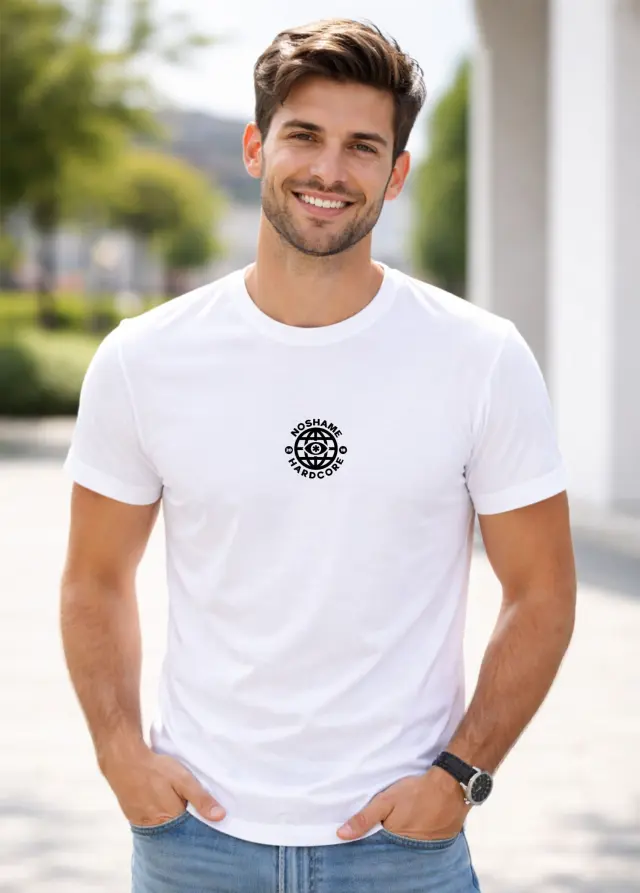 T-shirt Noshame® Λευκό με τύπωμα Noshame Hardcore - 132506 - XXL