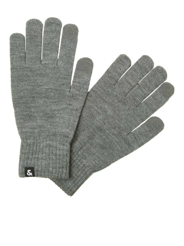 JACBARRY KNITTED GLOVES NOOS Grey Melange 3