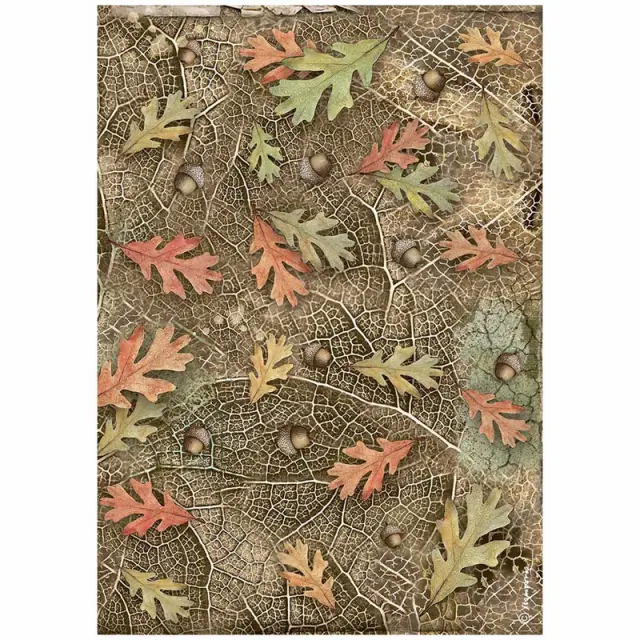 Ριζόχαρτο ντεκουπάζ Stamperia 21x29cm A4, Forest, Acorns and leaves