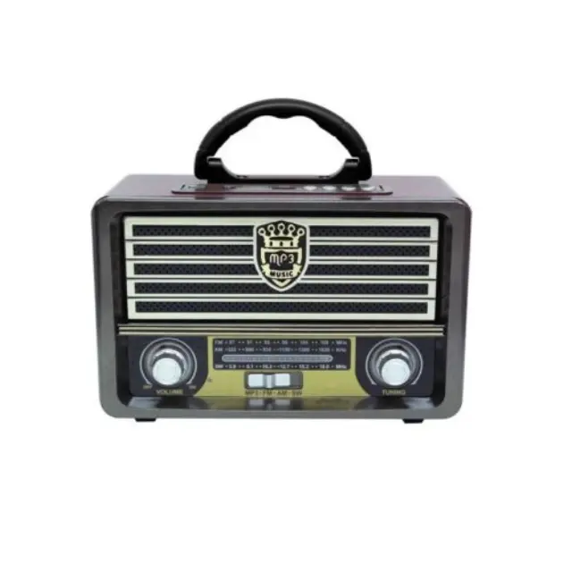 MD113BT Retro Φορητό Ραδιόφωνο Επαναφορτιζόμενο με Bluetooth και USB Μαύρο