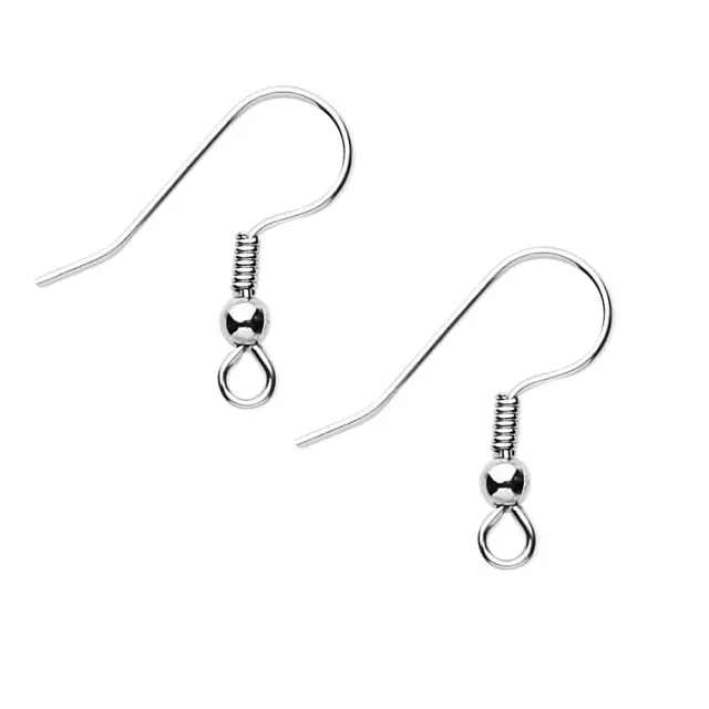 Σκουλαρίκια Iron Hook 18mm με Μπίλια 3mm & Σπείρα Premium Silver - 21.6gr (~100τεμ)