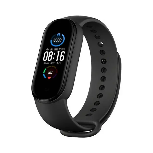 Λουράκι Σιλικόνης Για Xiaomi Mi Smart Band 5 / 6 / 7 Μαύρο