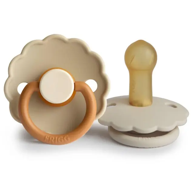 Σετ 2 Πιπίλες Latex FRIGG Daisy Desert/Cream 6-18 Μηνών Baby Oliver
