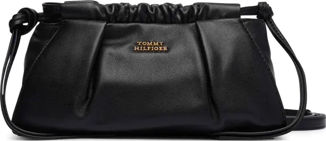 Tommy Hilfiger Γυναικεία Μικρή Τσάντα Soft Leather Mini Crossover Μαύρο