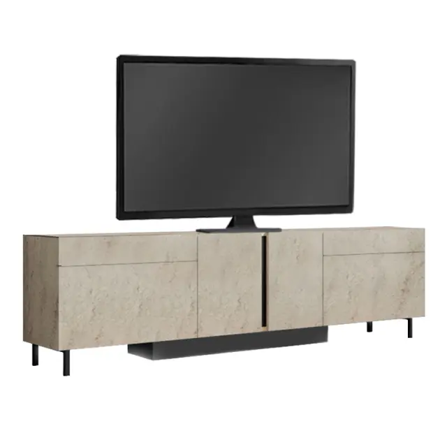 Έπιπλο τηλεόρασης Arlen Megapap με Led Rgb χρώμα travertine 180x32x50εκ. 3