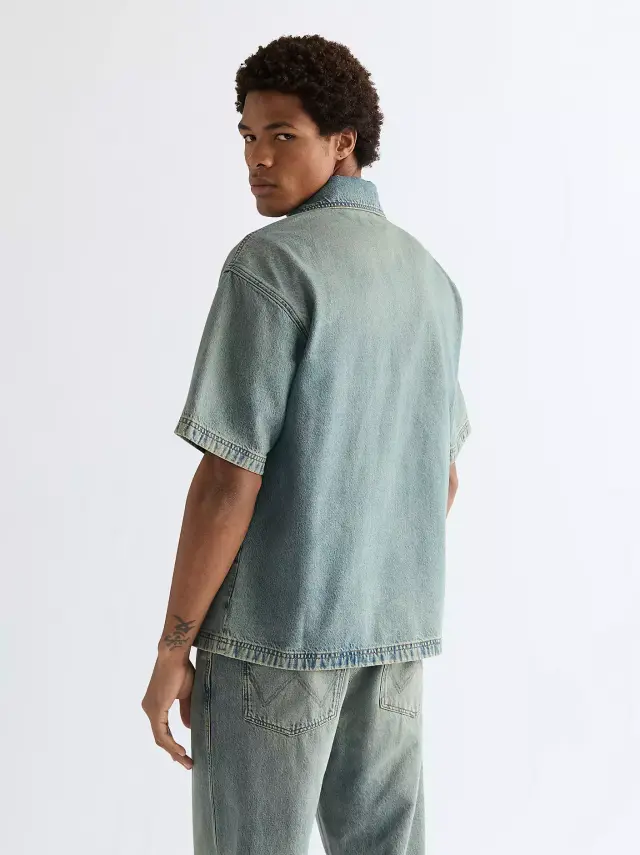 Wrangler Ανδρικό Τζιν Overshirt 112378122 – Yellow-Tint Blue - M 2