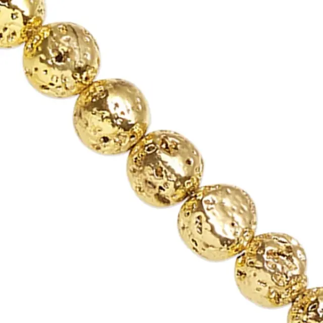 Επιμεταλλωμένη Χάντρα Lava Rock - Gold - Ø6mm ~60τεμ
