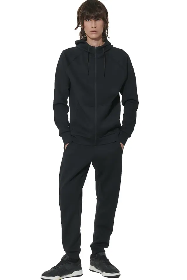 Body Action Sport Gym Tech Zip Hoodie 073629-01-BLACK - XL 2
