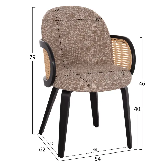 ΠΟΛΥΘΡΟΝΑ ΤΡΑΠΕΖΑΡΙΑΣ FB918246.03 PLYWOOD ΜΑΥΡΟ--ΚΑΦΕ ΥΦΑΣΜΑ 54x62x79Υεκ. 2