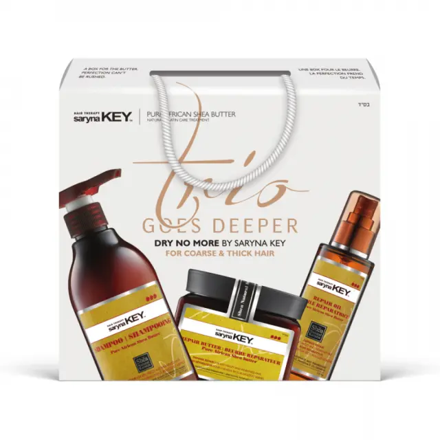 Saryna Key Trio Goes Deeper – Dry No More For Coarse & Thick Hair (Shampoo 500ml+Butter 500ml+Oil 105ml) 2+1 ΔΩΡΟ