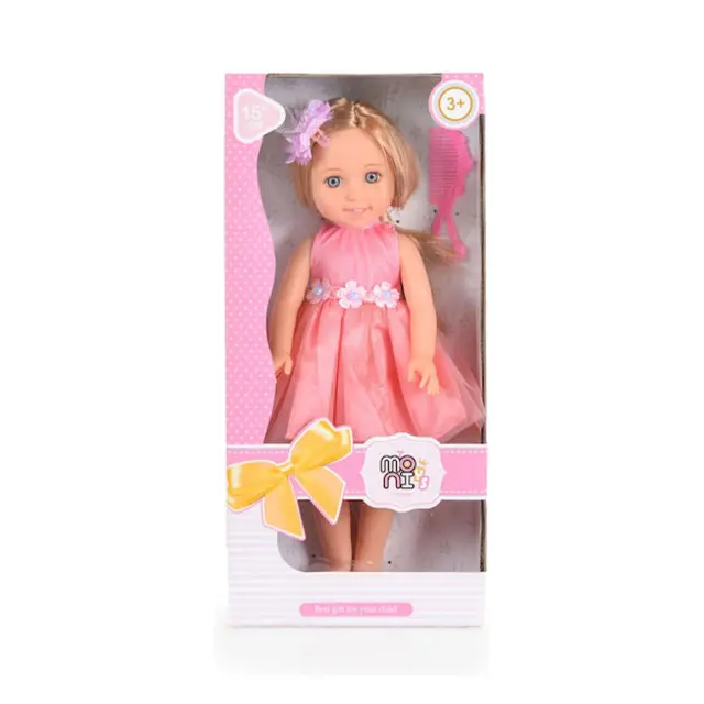 Moni Toys Κούκλα 38 cm Doll Pretty Girl peach 3801005601059