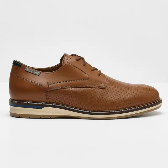 Mephisto Δετά-Oxfords Ανδρικό δέρμα Καφέ MEP/FALCO PERF HAZELNUT - 45