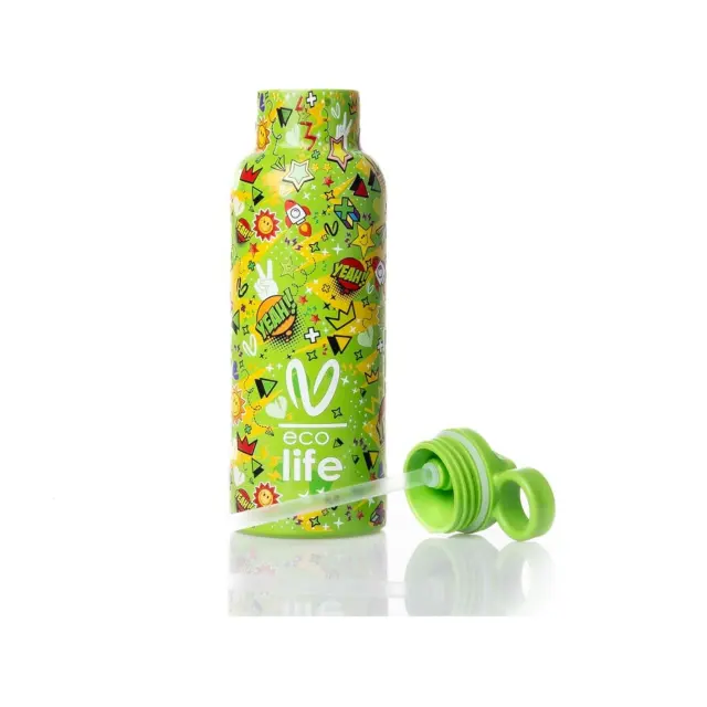 Eco Life Θερμός από ανοξείδωτο ατσάλι Emotions 500ml πράσινο BOROLA 33-BO-2320 3