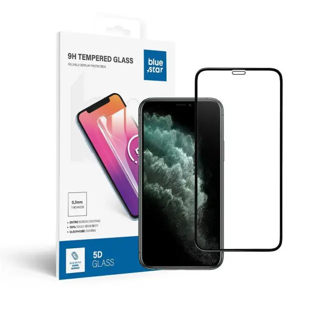 Tempered Glass Blue Star 3D Full Face Μαύρο (iPhone 11 Pro / X / XS) 3