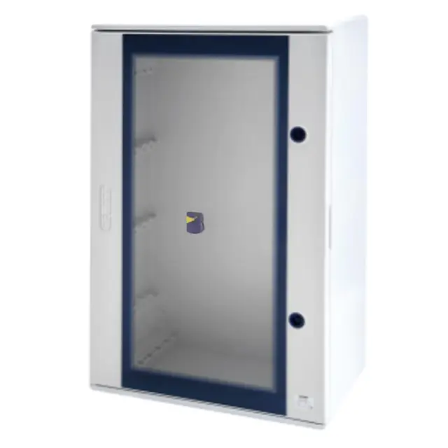 POLYESTER ENCLOSURE WITH TRANSPARENT DOOR FITTED WITH LOCK - 405X650X200 - IP66 - GRIGIO RAL 7035