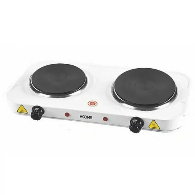 Επιτραπέζια Εστία Εμαγιέ Διπλή 1500+1000W Hoomei HM-5625 Λευκή