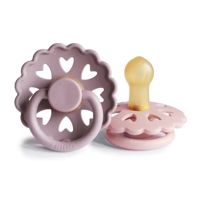 Σετ 2 Πιπίλες Latex FRIGG Fairytale Twilight Mauve/Primrose 0-6 Μηνών