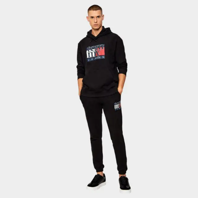 Tommy Hilfiger - Ανδρικό Φούτερ με Κουκούλα Regular Fit DM0DM22092-BDS Μαύρο - 2XL 2