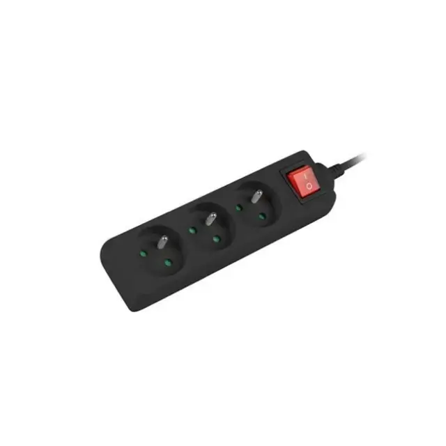 Lanberg Power Strip 1.5m 3x PL with Switch Black (PS1-03E-0150-BK)
