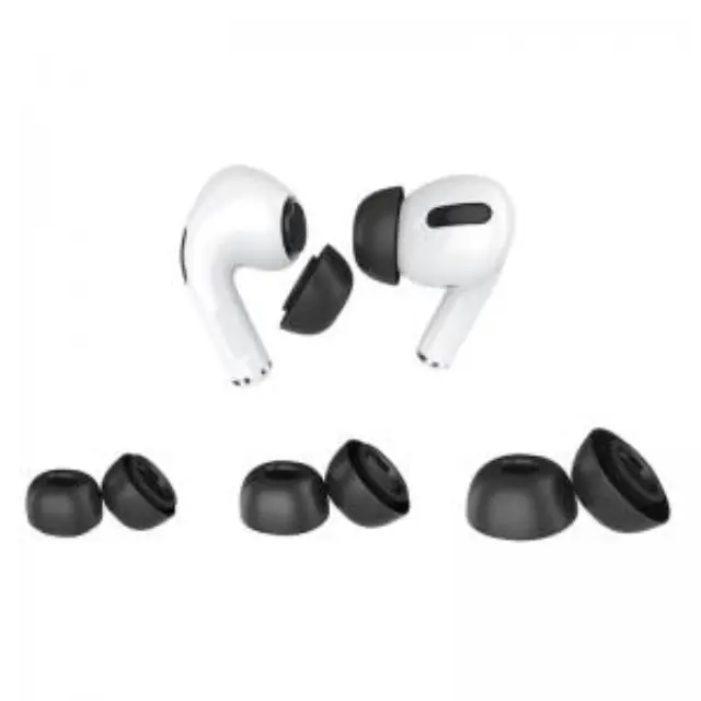Eartips Σιλικόνης AhaStyle WG86-K Apple AirPods Pro 1 & 2 Μαύρο (3 ζεύγη) N66878 2